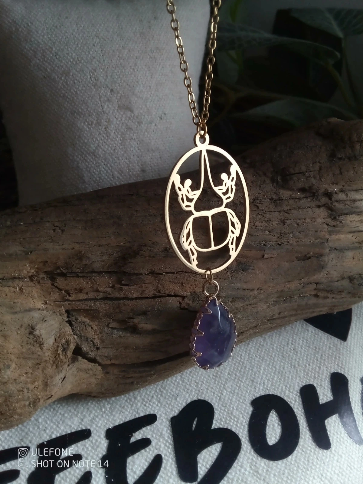 Colar scarabée e pedra de ametista 💜 – photo 2